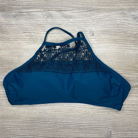 Xhilaration Halter Swimsuit Top Blue Large - Picture 1 of 5